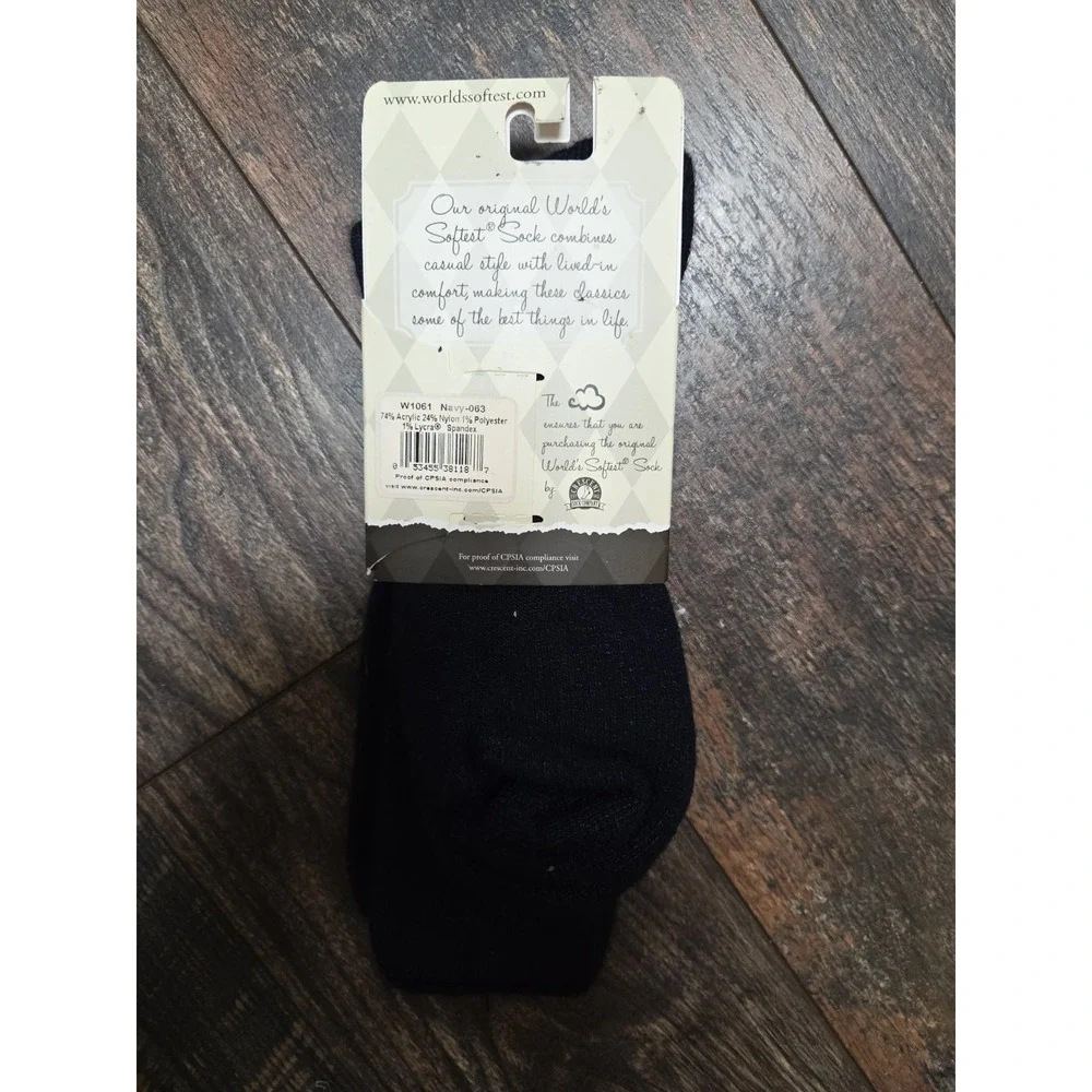 World's Softest SOCKS Men's 8.5-12/Women's 10+ Navy Made In USA NEW